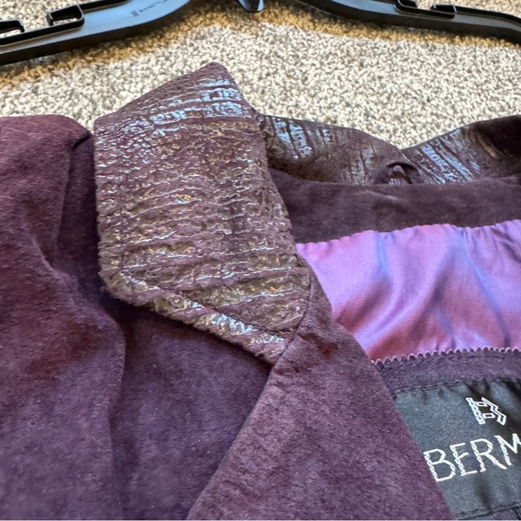 Bermans Purple Suede Cropped Jacket - Picture 3 of 4